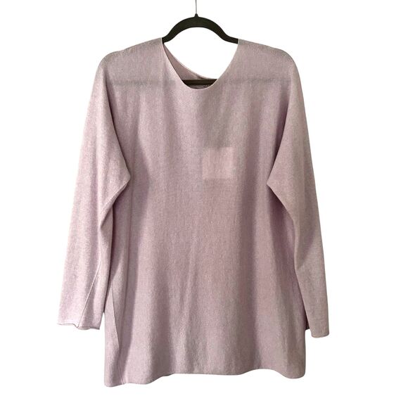 Bianco & Blu Cashmere Silk Wool Blend Sweater Lavender Lilac L Made in Italy - Picture 2 of 6